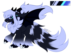 Size: 782x590 | Tagged: safe, artist:inspiredpixels, imported from derpibooru, oc, oc only, original species, adoptable, claws, floppy ears, hairband, ponytail, simple background, slit eyes, slit pupils, solo, transparent background, wings