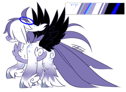 Size: 729x531 | Tagged: safe, artist:inspiredpixels, imported from derpibooru, oc, oc only, pony, adoptable, coat markings, colored hooves, floppy ears, solo, unshorn fetlocks, wings