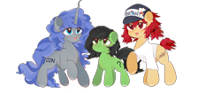 Size: 11400x4800 | Tagged: safe, artist:slumber20, imported from derpibooru, oc, oc:conpone, oc:contard, oc:filly anon, /mlp/, /mlp/ con, female, filly