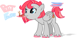 Size: 1134x564 | Tagged: safe, artist:khimi-chan, imported from derpibooru, oc, oc only, pegasus, pony, eyelashes, heart eyes, mouth hold, pegasus oc, plate, solo, unshorn fetlocks, wingding eyes, wings