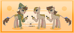 Size: 3428x1524 | Tagged: safe, artist:moonnightshadow-mlp, imported from derpibooru, oc, oc only, kirin, bald, base used, clothes, male, pipe, reference sheet, solo