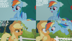 Size: 1280x720 | Tagged: safe, edit, edited screencap, editor:quoterific, imported from derpibooru, screencap, applejack, rainbow dash, earth pony, pegasus, pony, bats!, season 4, apple, applejack's hat, boop, cowboy hat, female, flying, food, hat, mare, nose to nose, noseboop, open mouth, tree