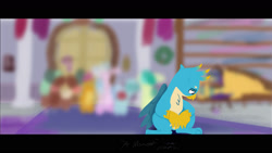 Size: 1600x900 | Tagged: safe, artist:johnerose126, imported from derpibooru, gallus, ocellus, sandbar, silverstream, smolder, yona, griffon, the hearth's warming club, blurred, sad, scene interpretation, solo focus