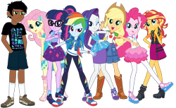 Size: 3066x1881 | Tagged: safe, artist:edy_january, edit, imported from derpibooru, part of a set, vector edit, applejack, fluttershy, pinkie pie, rainbow dash, rarity, sci-twi, sunset shimmer, twilight sparkle, oc, oc:edy january, equestria girls, equestria girls series, clothes, converse, geode of empathy, geode of fauna, geode of shielding, geode of super speed, geode of super strength, geode of telekinesis, group, humane five, humane seven, humane six, magical geodes, official, rarity peplum dress, shoes, vector