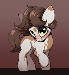 Size: 934x1021 | Tagged: safe, artist:arume_lux, artist:luxsimx, imported from derpibooru, oc, oc only, oc:deary dots, oc:dotmare, earth pony, pony, blushing, female, filly, heart eyes, mare, solo, wingding eyes, younger