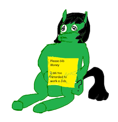 Size: 587x608 | Tagged: safe, imported from derpibooru, oc, oc:anon-mare, oc:filly anon, 1000 hours in ms paint, begging, female, filly, homeless, looking at you, offscreen character, pov, sad