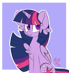 Size: 1280x1354 | Tagged: safe, artist:ladylullabystar, imported from derpibooru, twilight sparkle, alicorn, pony, chest fluff, ear fluff, smiling, solo, twilight sparkle (alicorn)