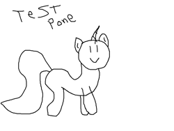 Size: 800x600 | Tagged: safe, pony, unicorn, monochrome, ms paint, smiling, text