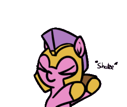 Size: 457x386 | Tagged: safe, alternate version, artist:neuro, oc, oc only, earth pony, pony, animated, armor, earth pony oc, eyes closed, female, gif, guardsmare, helmet, hoof shoes, mare, royal guard, simple background, solo, text, transparent background