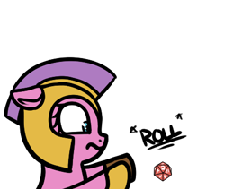 Size: 457x386 | Tagged: safe, alternate version, artist:neuro, oc, oc only, earth pony, pony, armor, blue eyes, d20, dice, earth pony oc, female, floppy ears, guardsmare, helmet, hoof shoes, mare, royal guard, simple background, solo, text, transparent background, wide eyes