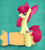 Size: 1439x1613 | Tagged: safe, artist:songbirdserenade, imported from derpibooru, apple bloom, earth pony, pony, bipedal, female, filly, hay bale, solo