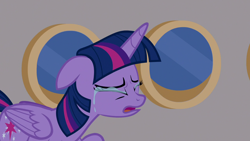 Size: 1280x720 | Tagged: safe, imported from derpibooru, screencap, twilight sparkle, alicorn, pony, once upon a zeppelin, season 7, airship, crying, eyes closed, female, floppy ears, mare, open mouth, sad, solo, twilight sparkle (alicorn), zeppelin