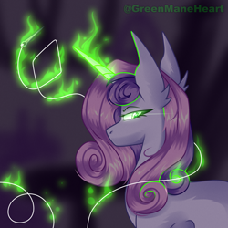 Size: 2000x2000 | Tagged: safe, artist:greenmaneheart, imported from derpibooru, sweetie belle, pony, high res, magic, older, solo
