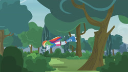 Size: 3410x1920 | Tagged: safe, imported from derpibooru, screencap, rainbow dash, equestria girls, friendship games, pinkie spy (short), boots, clothes, cutie mark, cutie mark on clothes, female, high heel boots, high res, shoes, smiling, solo, tree