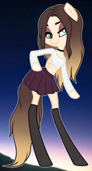 Size: 522x972 | Tagged: safe, artist:cindydreamlight, artist:cindystarlight, imported from derpibooru, oc, oc only, oc:cindy, anthro, semi-anthro, clothes, furry, shirt, skirt, solo