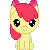 Size: 50x50 | Tagged: safe, artist:tokiiu, imported from derpibooru, apple bloom, earth pony, pony, chibi, female, filly, gif, icon, non-animated gif, simple background, sitting, solo, transparent background