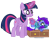 Size: 1100x862 | Tagged: safe, artist:jennieoo, imported from derpibooru, twilight sparkle, oc, oc:aliss, alicorn, pony, alicorn oc, colt, diaper, diaper change, female, filly, horn, magic, male, milk, milk bottle, show accurate, simple background, transparent background, twilight sparkle (alicorn), vector, wings