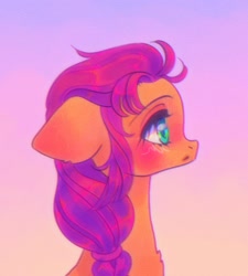 Size: 1846x2048 | Tagged: safe, artist:p0nyplanet, imported from derpibooru, sunny starscout, earth pony, pony, female, g5, gradient background, mare, solo
