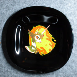 Size: 2335x2335 | Tagged: safe, alternate version, artist:malte279, imported from derpibooru, part of a set, daybreaker, craft, high res, plate, porcelain painting