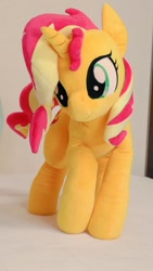 Size: 576x1024 | Tagged: safe, artist:nekokevin, imported from derpibooru, sunset shimmer, pony, unicorn, equestria girls, female, irl, mare, photo, plushie, smiling, solo