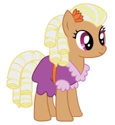 Size: 3292x3574 | Tagged: safe, artist:third uncle, artist:three uncle, imported from derpibooru, prairie belle, earth pony, pony, buckball season, background pony, clothes, dress, female, flower, flower in hair, high res, mare, simple background, smiling, solo, transparent background, vector