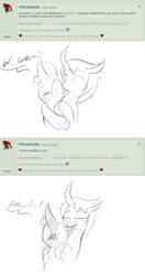 Size: 500x948 | Tagged: safe, artist:srmario, imported from derpibooru, oc, oc only, oc:princess amanita, oc:reinflak, changeling, changeling queen, ask, biting, blushing, bust, changeling oc, changeling queen oc, ear bite, female, hug, lineart, male, oc x oc, shipping, straight