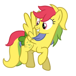 Size: 768x768 | Tagged: safe, artist:evansworld, imported from derpibooru, skydancer, pegasus, pony, adorabledancer, bow, cute, female, flying, g1, g1 to g4, g4, generation leap, grin, mare, raised hoof, raised leg, simple background, smiling, tail bow, transparent background
