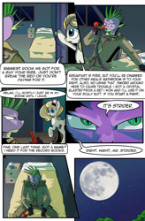 Size: 1280x1949 | Tagged: safe, artist:candyclumsy, imported from derpibooru, spike, comic:revolution of harmony, alcohol, bed, drake, female, mare, moon, older, older spike