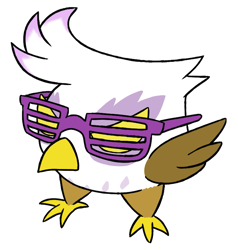 Size: 767x806 | Tagged: safe, artist:jargon scott, imported from derpibooru, gilda, griffon, a hat in time, borb, female, shutter shades, simple background, solo, sunglasses, white background