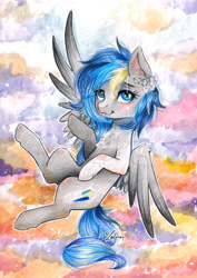 Size: 1024x1443 | Tagged: safe, artist:lailyren, imported from derpibooru, oc, oc only, pegasus, pony, solo, traditional art