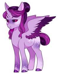 Size: 500x635 | Tagged: safe, artist:lavvythejackalope, imported from derpibooru, oc, oc only, alicorn, pony, alicorn oc, black sclera, ethereal mane, female, hoof polish, horn, mare, simple background, solo, starry mane, transparent background, two toned wings, wings