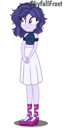 Size: 1096x2222 | Tagged: safe, artist:skyfallfrost, imported from derpibooru, oc, oc only, oc:moonlight, equestria girls, clothes, shirt, simple background, skirt, solo, white background