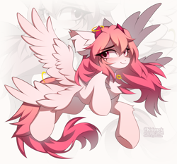 Size: 4120x3832 | Tagged: safe, artist:kirionek, imported from derpibooru, oc, oc only, oc:distant sound, pegasus, pony, ear fluff, four wings, halo, multiple wings, pegasus oc, solo, star of david, wings