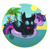 Size: 4027x3955 | Tagged: safe, artist:rokosmith26, imported from derpibooru, oc, oc only, oc:tarsi, changeling, beach, changeling horn, changeling oc, changeling wings, cloud, commission, cute, cute little fangs, cuteling, fangs, floating, floaty, glasses, happy, high res, horn, looking up, open mouth, open smile, palm tree, smiling, solo, spread wings, sun, teeth, transparent wings, tree, water, wings, ych result