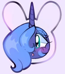 Size: 2035x2318 | Tagged: safe, artist:bunxl, imported from derpibooru, princess luna, alicorn, pony, animal costume, blushing, bunny costume, bunny ears, clothes, costume, high res, s1 luna, solo