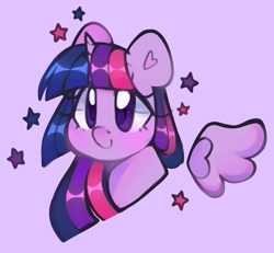 Size: 1994x1846 | Tagged: safe, artist:bunxl, imported from derpibooru, twilight sparkle, alicorn, pony, smiling, solo, sparkles, spread wings, stars, twilight sparkle (alicorn), wings