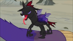 Size: 854x480 | Tagged: safe, imported from derpibooru, pharynx, starlight glimmer, trixie, maulwurf, to change a changeling, animated, biting, hissing, markiplier, meme, sound, uberduck.ai, was that the bite of '87, webm