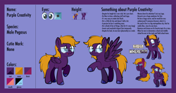 Size: 1920x1023 | Tagged: safe, artist:alexdti, imported from derpibooru, oc, oc only, oc:purple creativity, pegasus, pony, blushing, female, glasses, hoof shoes, male, reference sheet, solo