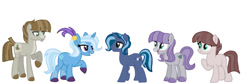 Size: 1024x342 | Tagged: safe, artist:russmindjk, imported from derpibooru, maud pie, mudbriar, trixie, oc, family, female, lesbian, magical lesbian spawn, male, maudbriar, mauxie, mudmaudxie, offspring, parent:maud pie, parent:mud briar, parent:trixie, parents:maudbriar, parents:mauxie, parents:mudmaudxie, polyamory, shipping, stallion, straight