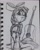 Size: 1080x1350 | Tagged: safe, artist:rockhoppr3, imported from derpibooru, apple bloom, earth pony, pony, female, filly, guitar, musical instrument, sketch, sketchbook, smiling, solo, traditional art