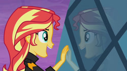 Size: 3410x1920 | Tagged: safe, imported from derpibooru, screencap, sunset shimmer, equestria girls, my past is not today, rainbow rocks, canterlot high, clothes, female, high res, jacket, leather, leather jacket, open mouth, solo