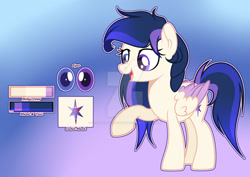 Size: 1920x1363 | Tagged: safe, artist:stardustshadowsentry, imported from derpibooru, oc, oc only, oc:nighttime constellation, pegasus, pony, deviantart watermark, female, mare, obtrusive watermark, reference sheet, solo, watermark