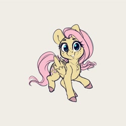 Size: 4000x4000 | Tagged: safe, artist:miokomata, imported from derpibooru, fluttershy, pegasus, pony, chest fluff, colored hooves, cute, female, freckles, freckleshy, high res, looking at you, mare, shyabetes, simple background, smiling, smiling at you, solo