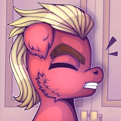 Size: 2048x2048 | Tagged: safe, artist:chocchippony, imported from derpibooru, sprout cloverleaf, earth pony, pony, door, g5, high res, male, solo, sprout (g5), stallion