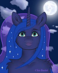 Size: 762x959 | Tagged: safe, artist:cleo bastet, artist:cleobastet, imported from derpibooru, imported from ponybooru, princess luna, alicorn, anthro, pony, unicorn, bust, whore lips