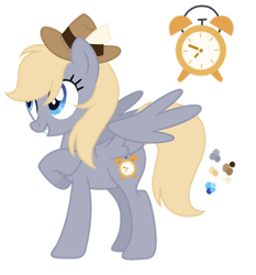 Size: 1280x1372 | Tagged: safe, artist:magicuniclaws, imported from derpibooru, oc, oc only, pegasus, pony, hat, offspring, parent:derpy hooves, parent:doctor whooves, parents:doctorderpy, simple background, solo, transparent background