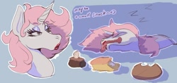 Size: 1743x821 | Tagged: safe, artist:radicalweegee, imported from derpibooru, oc, candy, food, majestic as fuck, sleeping, sleeping beauty, sncks, sweets