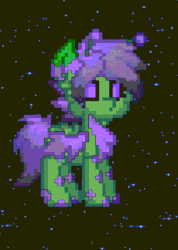 Size: 568x800 | Tagged: safe, artist:kittykat, imported from derpibooru, oc, oc:pickles, alien, original species, pony, pony town, animated, female, fluffy, mare