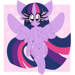 Size: 2300x2300 | Tagged: safe, artist:ladylullabystar, imported from derpibooru, twilight sparkle, alicorn, semi-anthro, big ears, both cutie marks, high res, long eyelashes, long mane, solo, twilight sparkle (alicorn)