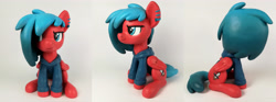 Size: 5184x1920 | Tagged: safe, artist:sparkle257, imported from derpibooru, oc, oc only, pegasus, pony, clothes, craft, ear piercing, female, hoodie, irl, mare, photo, piercing, sculpture, solo